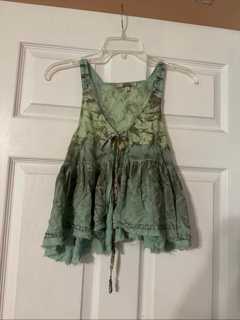 gimmicks by BKE Green Tie-Dye Tiered Babydoll Tank